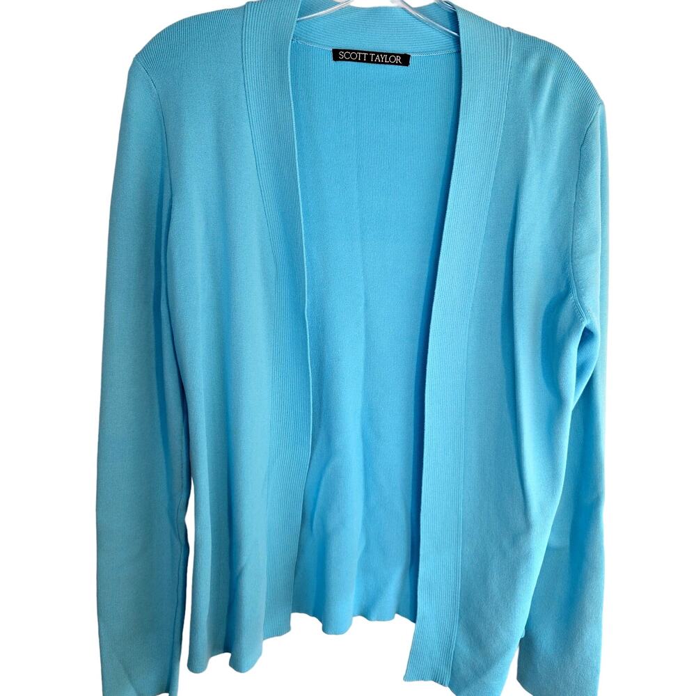 Scott Taylor Women's Sweater Small S Blue Cardigan  Misses Sz 4 6